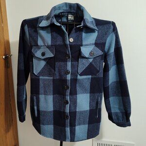 Fashion by Mirabeau blue plaid shacket, Excellent used condition, size M